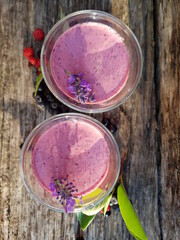 Smoothie from Japanese grapes and aronia berries