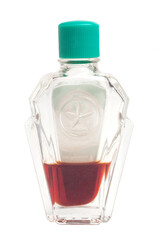 bottle of healing balm isolated on white