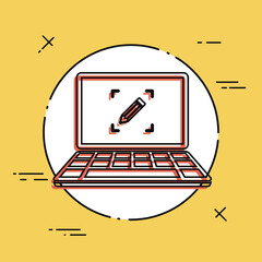 Customized computer services - Vector web icon