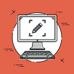 Customized computer services - Vector web icon