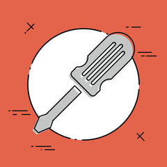 Assistance concept - screwdriver vector icon