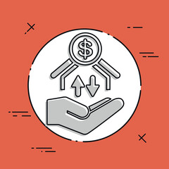 Money transfer services - Dollars - Minimal icon