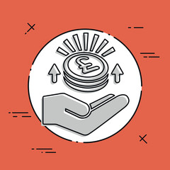 Obraz premium Increase earnings - Sterling - Minimal icon