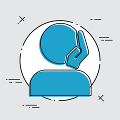 Caressing gesture - Vector minimal icon