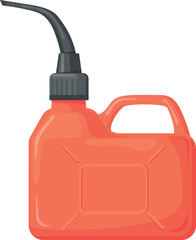 Red canister icon. Plastic fuel cartoon container