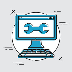 Pc assistance - Vector web icon