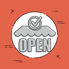 Steady shopping services 24/7 - Vector web icon