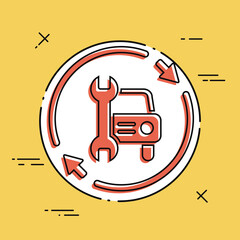Full car assistance services - Vector web icon