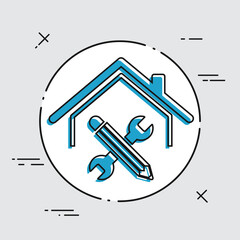 House renovation - Vector web icon
