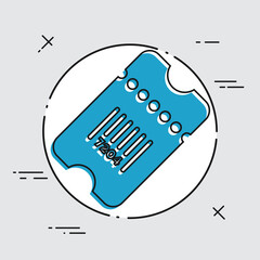 Ticket with barcode - Vector web icon