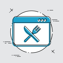 Online restaurant services - Vector flat icon