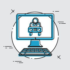 Car prize winner - Vector flat icon