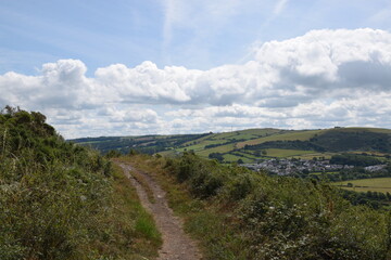 Fototapeta na wymiar the walk along the path at Pen Dinas in ceredigion
