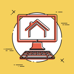 Real estate website - Vector flat icon