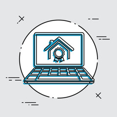 House - Online certificate - Vector flat icon