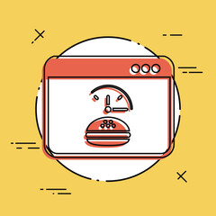 Fast food full time service - Vector flat icon