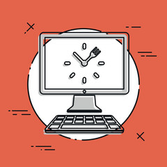 Full time web cooking services - Vector flat icon