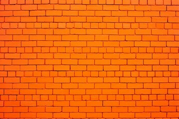 Vivid orange color painted bricks.