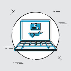 Online delivery service - Vector flat icon