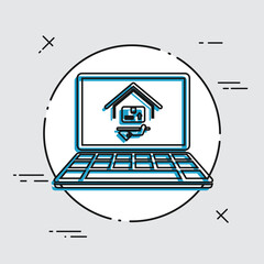 House delivery - Online shop - Vector flat icon