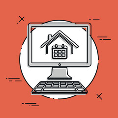 Date of appointment - Vector icon of computer application