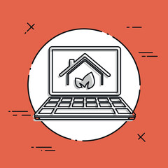 Eco friendly home - Vector icon for computer website or application