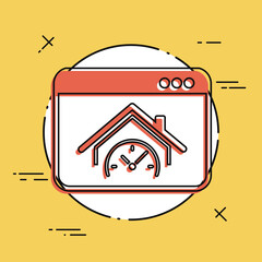 Last minute real estate internet promo - Vector icon for computer website or application
