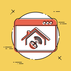 Home satellite receiver - Vector icon for computer website or application
