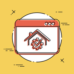 Check the performance of the domestic system - Vector icon for computer website or application