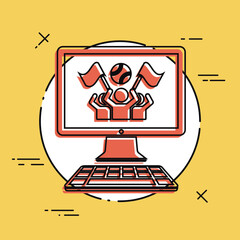 Sport supporters page - Vector icon for computer website or application