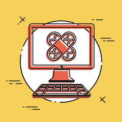 Computer damaged - Vector icon for computer website or application