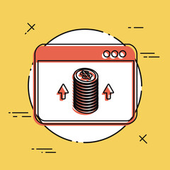 Increase pickings - Dollars - Vector icon for computer website or application