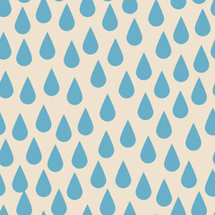 Raindrops vector seamless pattern