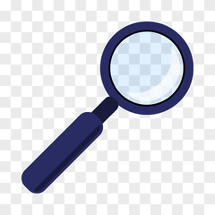 Magnifying glass icon. Vector illustration isolated on transparent background