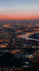 Obraz premium Panoramic view of Moscow from a bird's eye view taken on a drone