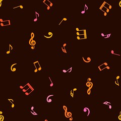Abstract sign symbols seamless music notes pattern for wrapping and kids fabrics and clothes print and study notebooks