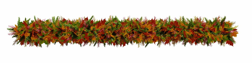 autumn border of maple yellow, red, green leaves 3d render
