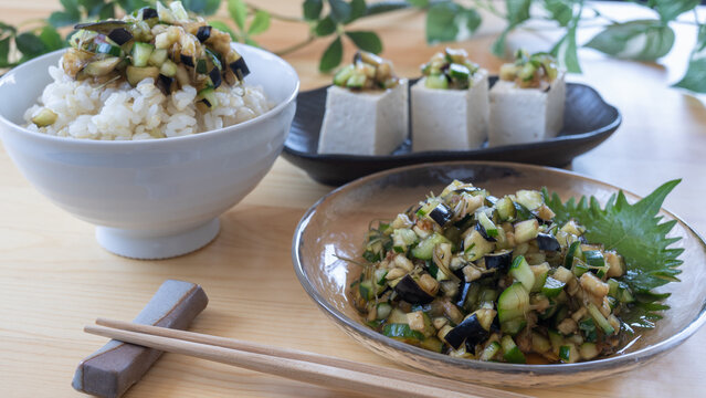 和食の郷土料理｜山形だし・ご飯と豆腐にかける