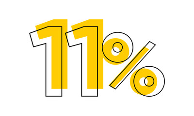 11 percent sale vector, Eleven percent  typography vector illustration