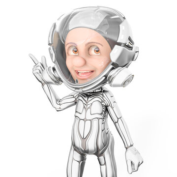 mini astronaut cartoon got an idea