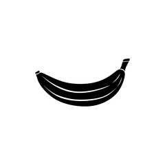 Banana minimal design. Silhouette icon. Vector illustration isolated on white background