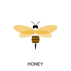 Honey logo design. Bee symbol concept. Vector illustration of a honey company