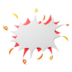 3d rendering blank bubble speech with copy space for text or message.