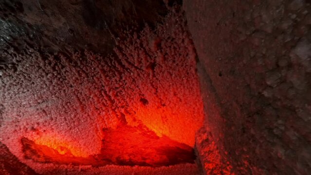 View of salt cave in Igdir. 4K Footage in Turkey