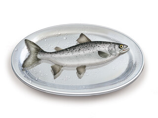 sar   , poisson, plateau, pêche, aliment, frais, fruits de mer, mer, animal, ailette, sain, queue, fond blanc, argent, attraper, repas, cuisiner, plat, viande, fraîcheur