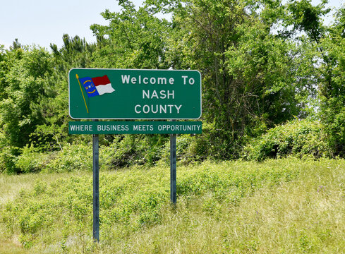 Welcome To Nash County Sign, North Carolina, USA