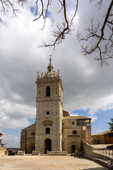 San Hipolito el Real church in Tamara de Campos in a sunny day, Palencia, Castilla y Leon, Spain.
