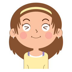 girl happy face cartoon cute