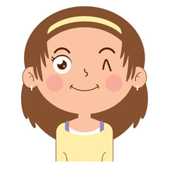 girl happy face cartoon cute