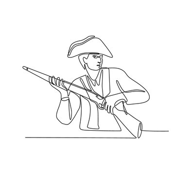 recommend clip art: American Minuteman Patriot Continuous Line